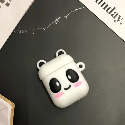 Забавный мультяшный чехол для Apple Airpods 3D защитный чехол милый Bluetooth чехол для наушников Модный мягкий силиконовый чехол s Чехол для гарнитуры - Цвет: Panda