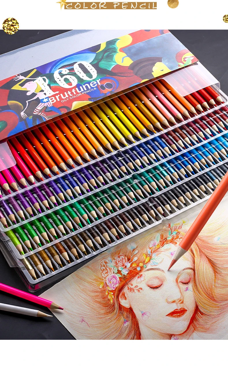 Sketching Painting Oil Pencil 48/72/120/160 Colors Professional  Watercolor Wood Colored Pencils painting Drawing colour colours