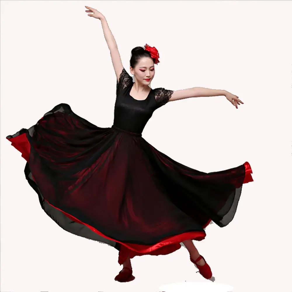 Юбка для танцев Flamenco одежда испанских костюмы фламенко женское платье