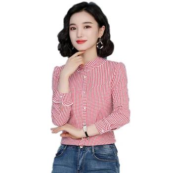 

Striped Printing Blouse Women Long Sleeve The New Elegant Women Shirts Chiffon Button Up Camicie Donna Women's Clothing YY50WB