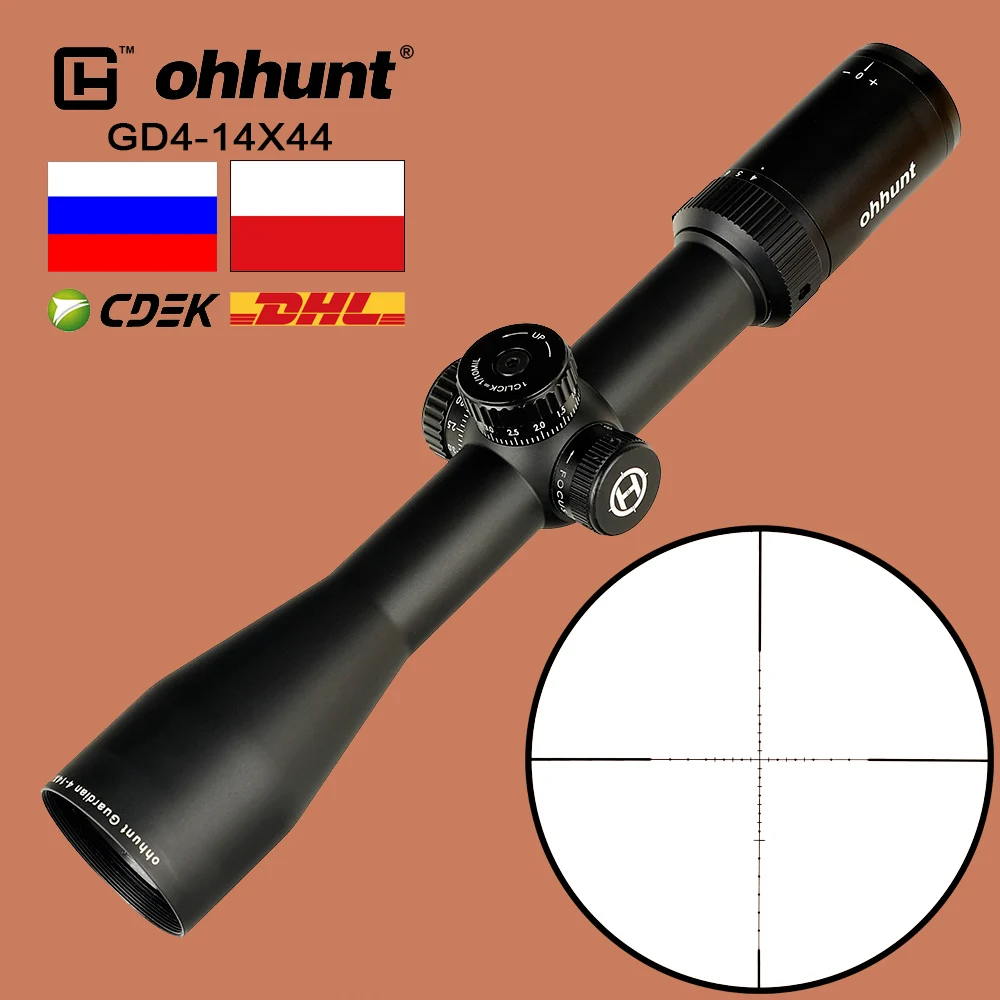 Тактический оптический прицел ohhunt Guardian 4 14X44 SF сетчатый с боковым параллаксом