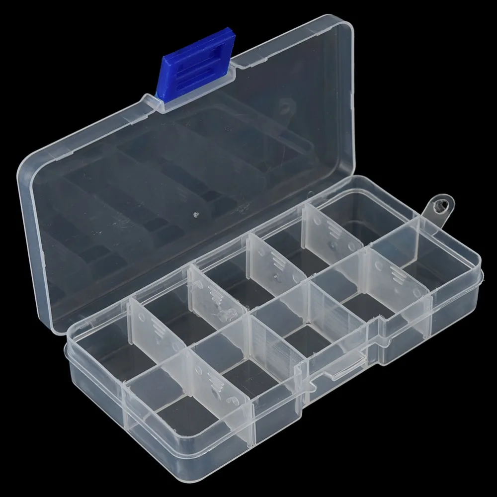 1-15 Compartments Storage Case Box Transparent Fishing Lure Square Fishhook  Box Spoon Hook Bait Tackle Box Fish Accessory Box