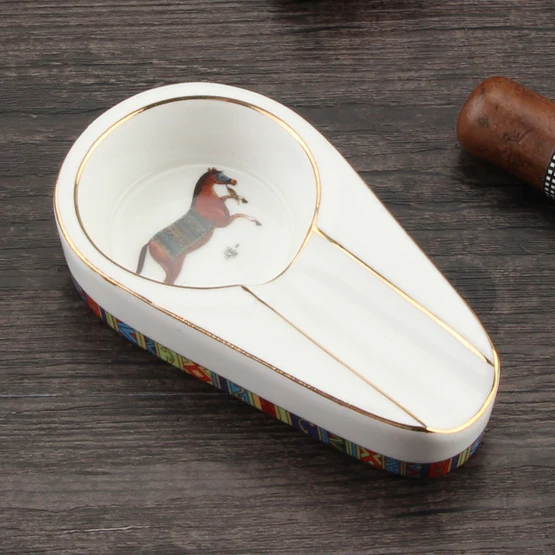 COHIBA карманная сигарная пепельница наружная портативная пепельницы для сигарет 1 Сигары Держатель Сигары аксессуары с подарочной коробкой - Цвет: White