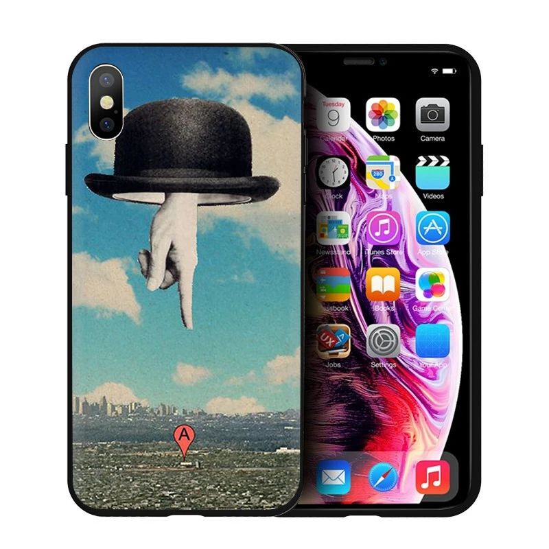 Мягкий силиконовый чехол для телефона EWAU Rene Magritte для iPhone 5 5S SE 6 6s 7 8 plus X XR XS 11 Pro Max - Цвет: B11