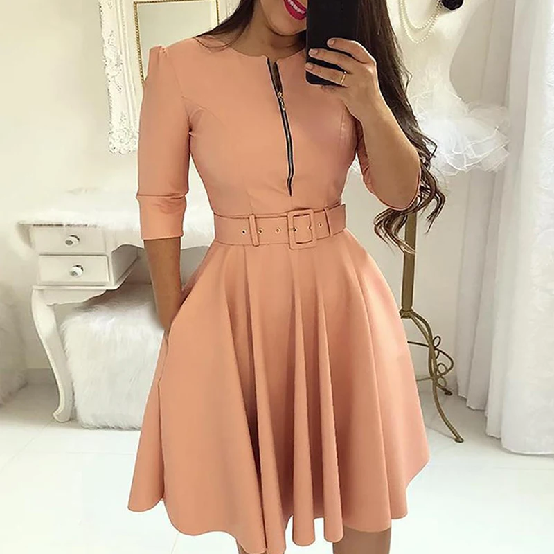Elegant Fashion Pleated Umbrella Dress 
