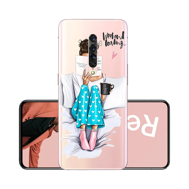 Прозрачный чехол для OPPO Reno 2 Z 2Z 2F Reno2, Модный чехол Super Mom для маленькой девочки, чехол для Oppo A9 A5 A1K Realme C2, чехол Etui