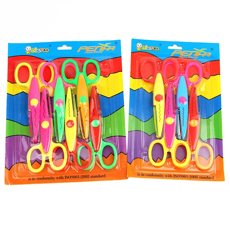 Handmade DIY Album Lace Scissors Photo Card Decorative Pattern Cut Cartoon Lace Scissors 6-piece Package 4 Installed