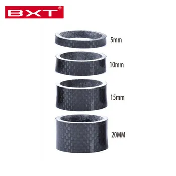 

4Pcs 1 1/8" Carbon Fiber Washer Bike Bicycle Headset Stem Spacers Kit 5mm 10mm 15mm 20mm Bike Fix Refit Accessories