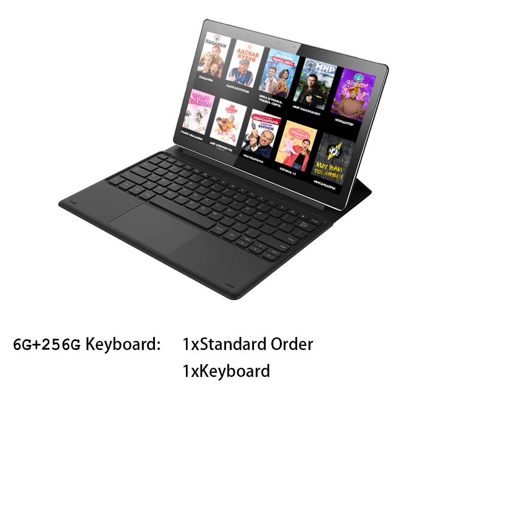Add keyboard 256GB 2-в-1 11,6 дюймовый сенсорный экран Высокая производительность планшетный ПК Deca Core, размер экрана процессор 64/128/256 ГБ Встроенная память 6 ГБ Оперативная память WiFi блютоотом Android 9,0 - Комплект: Add keyboard 256GB