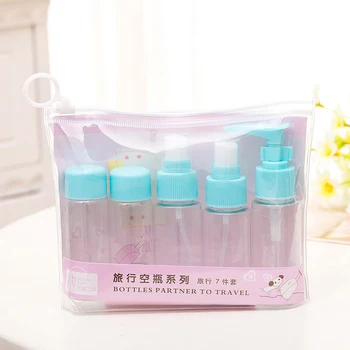 

Containers Spray Bottles Travel 7pcs Set Portable Clear Plastic Lotion