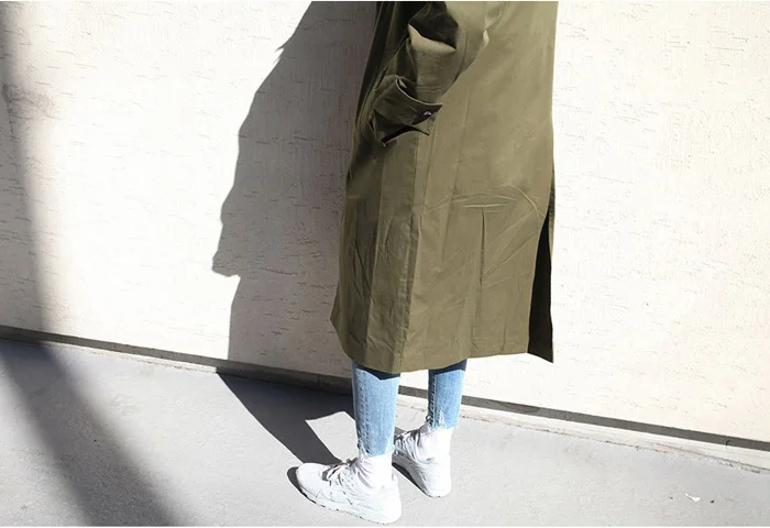 Mens Trench Coat Fashion Long Windbreaker Autumn Winter Single Breasted Windproof Overcoat Plus Size Japanese Style