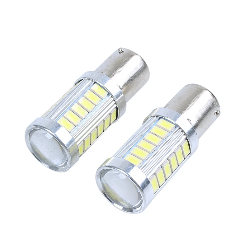 2x12V BA15S P21W 1156 светодиодный обратный светильник белый шарик 33 SMD 5630 5730|Светодиодные