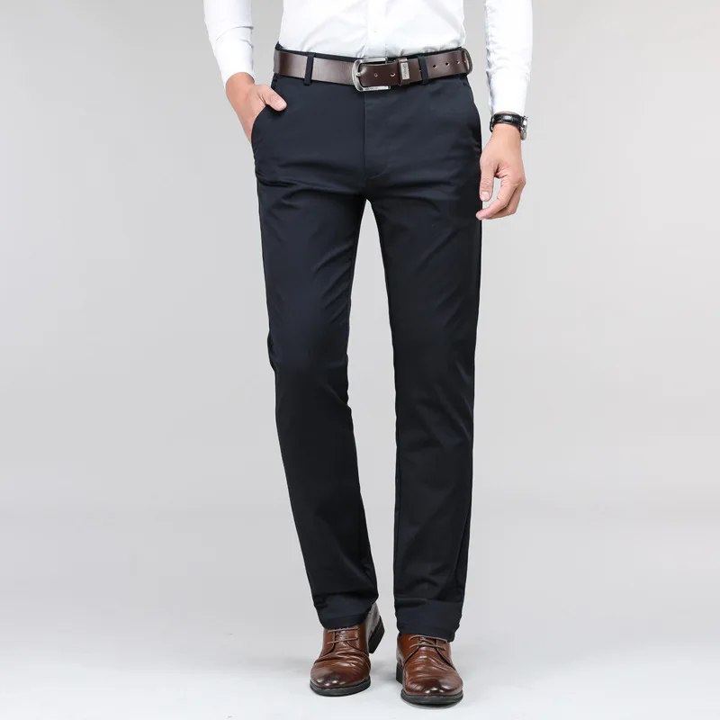 

Spring New Style MEN'S Casual Pants Elasticity Straight-Cut Thin Viscose Pants Large Size Business Men's Trousers
