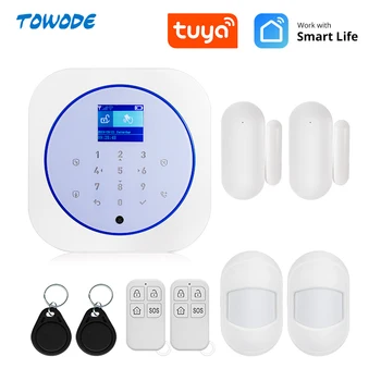 

Towode WIFI GSM Smart Alarm System Alarm 433MHz Detector Tuya APP Control Anti-tampering Wireless Alarm Syste