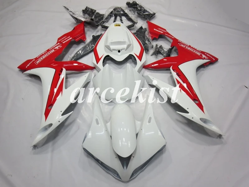 ABS литья под давлением полный обтекатель комплект подходит для YAMAHA YZF-R1 2004 2005 2006 YZF R1 04 05 06 YZF1000 на заказ белый красный