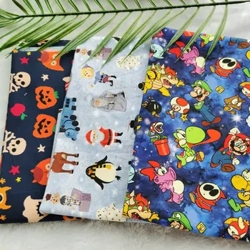 

cartoon boys character printed cotton fabric for handmade DIY sewing clothes patchwork material,child cotton tissus au mètre