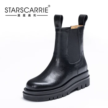 

Martin boots leather 2020 autumn and winter mona the same smoke tube boots thick bottom net red bv women's boots casual boots