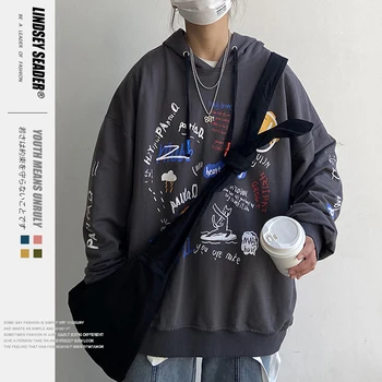 

Women Mens 2020 Harajuku Graffiti Hoodie Sweatshirt Men Hip Hop Pullover Streetwear Hipster Autumn Fashion Loose Hoodie