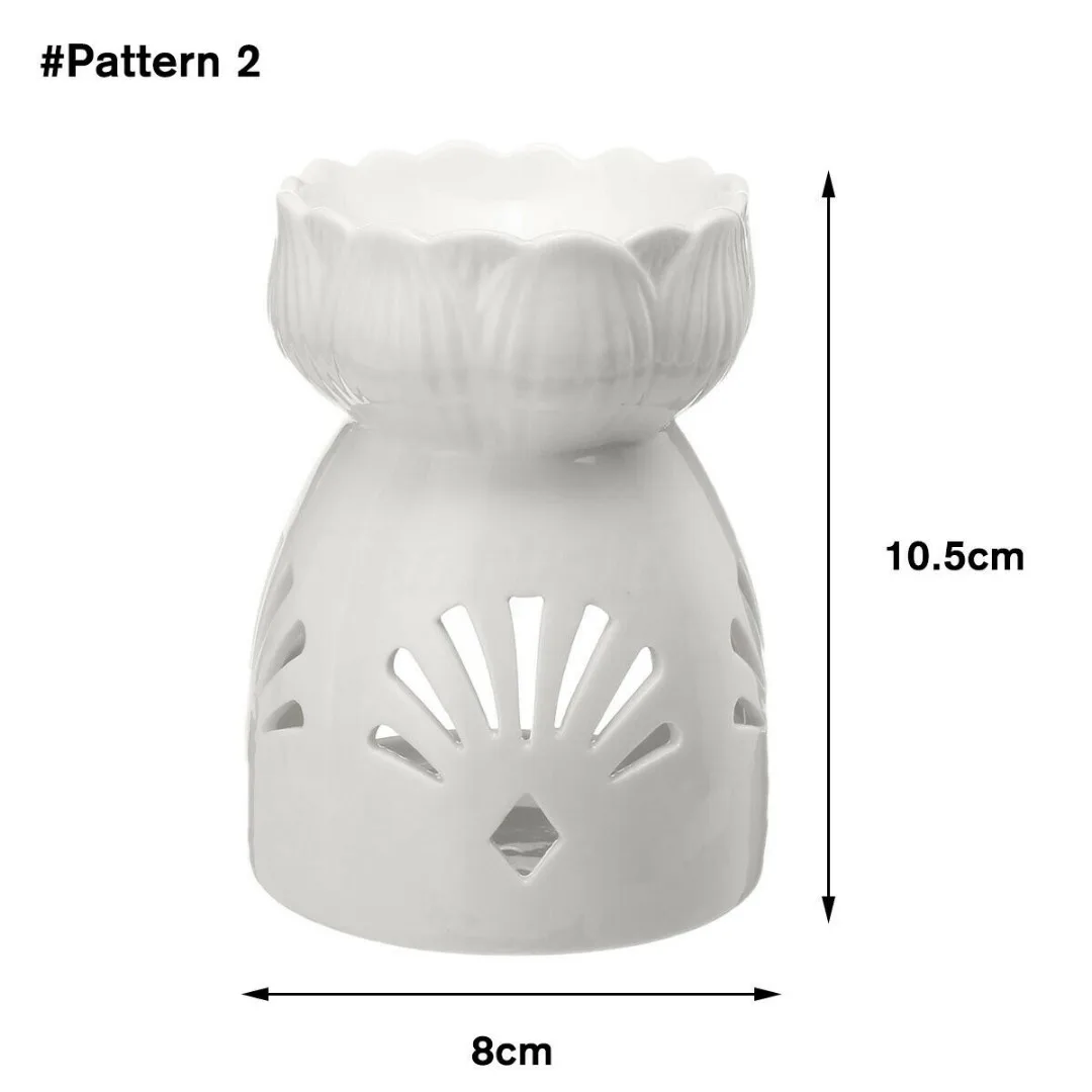 Новая керамическая свеча подставка для чайной свечи восковая масляная горелка белая ладана горелка спа Аромалампа домашняя комната свежий воздух Декор Ремесло - Цвет: Pattern 2
