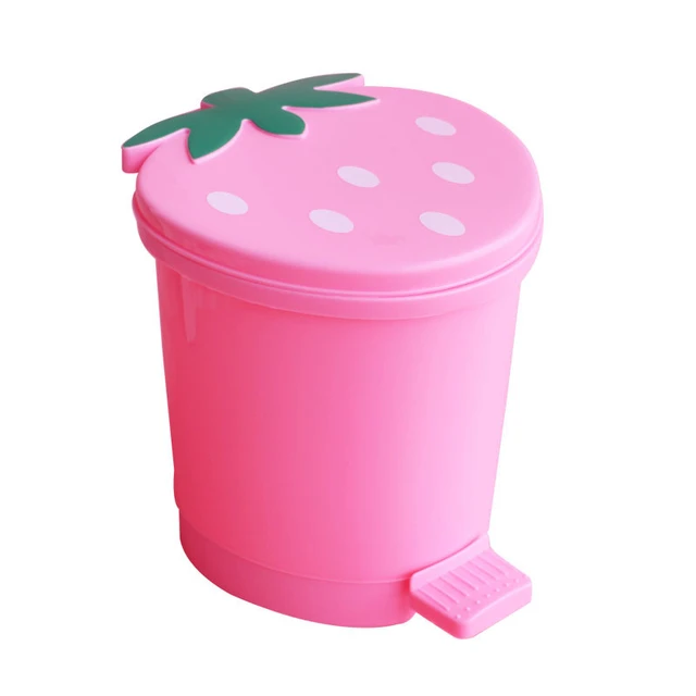 Oarencol Strawberry Cute Car Trash Can, Pink Fruit Foldable