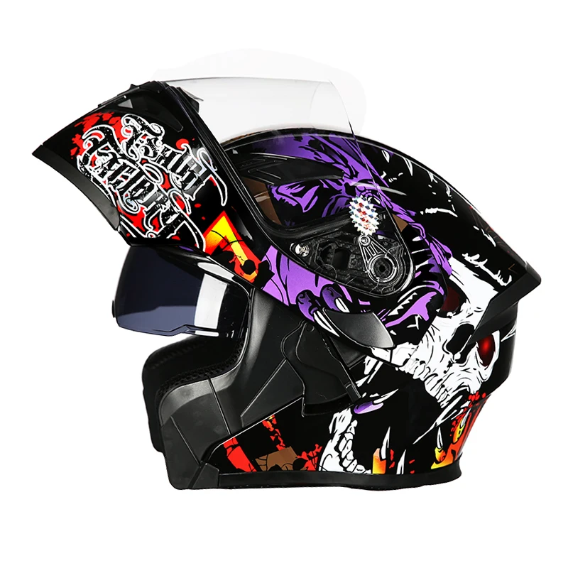 Модульный мотоциклетный шлем флип-ап Capacete da Motocicleta Cascos мотоциклетный шлем каск бар двойные козырьки мужские гоночные шлемы