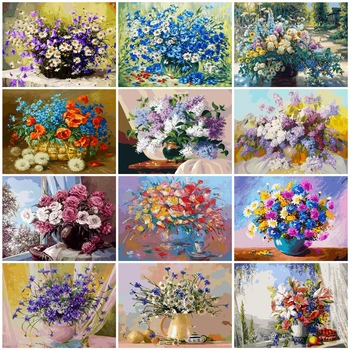 

HUACAN DIY Paint By Number Flower Drawing On Canvas Pictures By Numbers Flowers Hand Painted Painting Art Gift Kits Home Decor