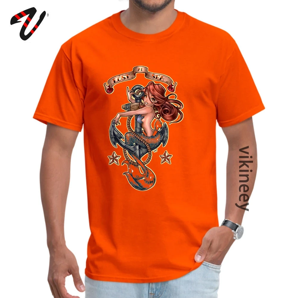 Lost At Sea New Design Custom Tees O Neck Labor Day All Cotton Short Sleeve Top T-shirts for Men Personalized Tee-Shirts Lost At Sea 1134 orange