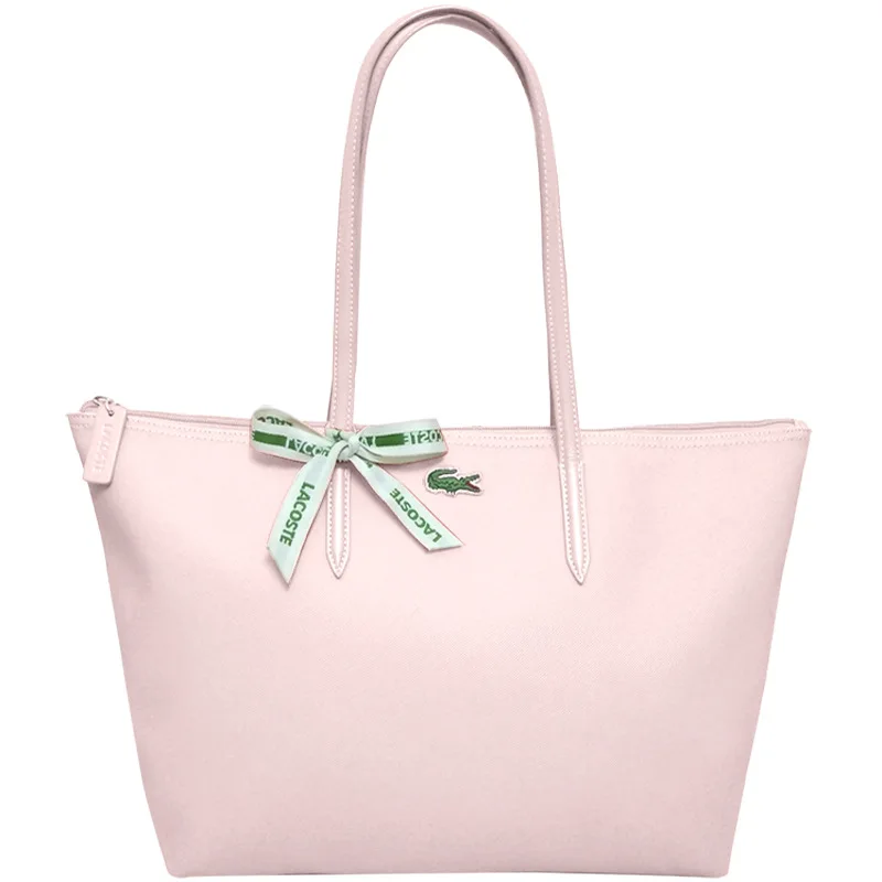 

Casual Tote Bag Bow Crocodile Female Bags Youth Bright Color Simple Bag Splashproof Shoulder Bags For Women Shopping Travel Bag