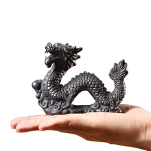 Чайный питомец Исин ручной работы чайные питомцы натуральная фиолетовая глина Статуэтка дракона дома фэн шуй Декор ремесла чайная посуда подарок на Рождество