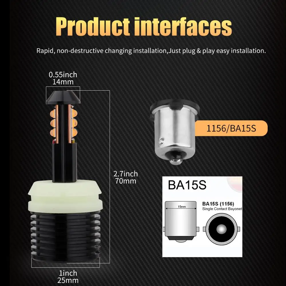 AILEO Высокое качество двойной Цвет 1156 7506 BA15S P21W светодиодный Canbus указатели поворота ошибок DRL 8SMD 12V 3000LM машинка для стрижки 48 Вт белый+ желтый