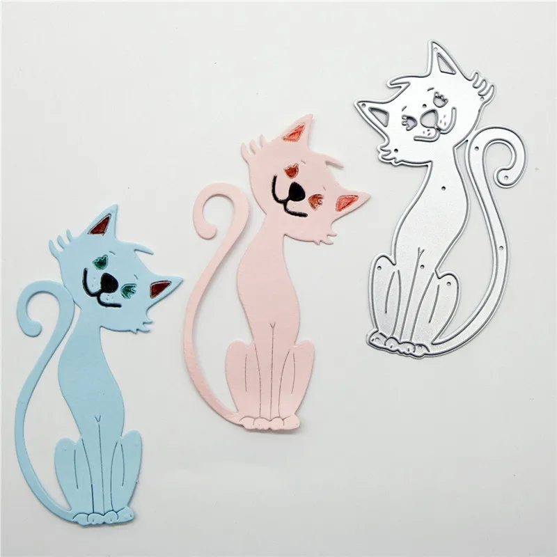 

DiyArts Cute Shaking Head Cat Metal Cutting Dies Scrapbooking Card Making Embossing Stencil Die Cut Template New 2019 Dies