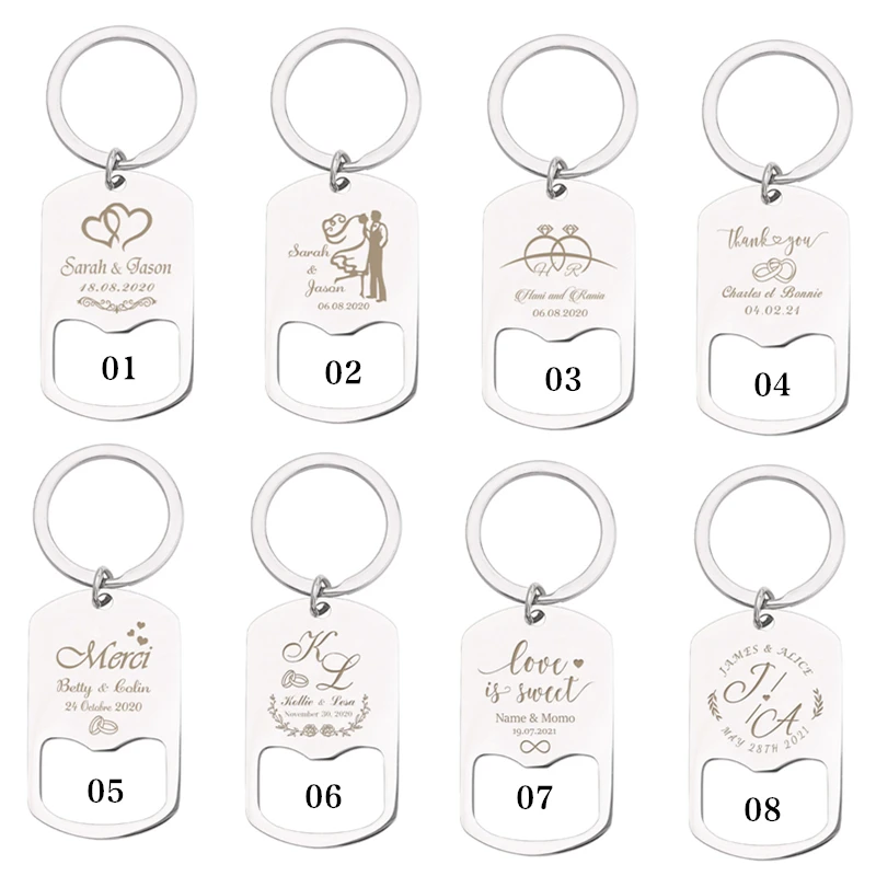 Personalized Bottle Opener Customized Calendar Name Date Beer Bottle Opene Keychain/Key Ring Party Wedding Favor Gifts Souvenirs