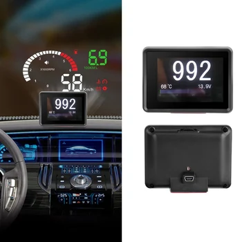 

Car OBD Multi-Function Meter Digital Temperature Voltage Speed HUD Display water Projection on the windshield