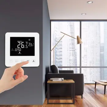 

New Thermometer LCD Touch Screen Programmable Heating Thermostat Intelligent Temperature Controller 200-240V Hygrometer