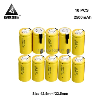 

SC Ni-CD 2500mAh 1.2V Rechargeable Battery Cells DIY Electric Battery Packs Subc Ni CD Accumulator Electronic Toys Toothbrush