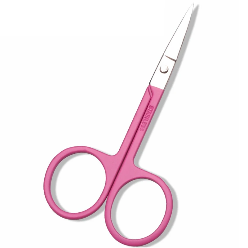 Ножницы Профессиональные ножницы маникюрные для ногтей брови нос ресницы ножницы для кутикулы изогнутый педикюр Макияж инструмент - Цвет: Красный