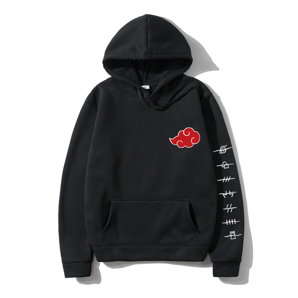 Sudadera con capucha para hombre, con símbolo de nube, Akatsuki, ropa de calle, japonesa