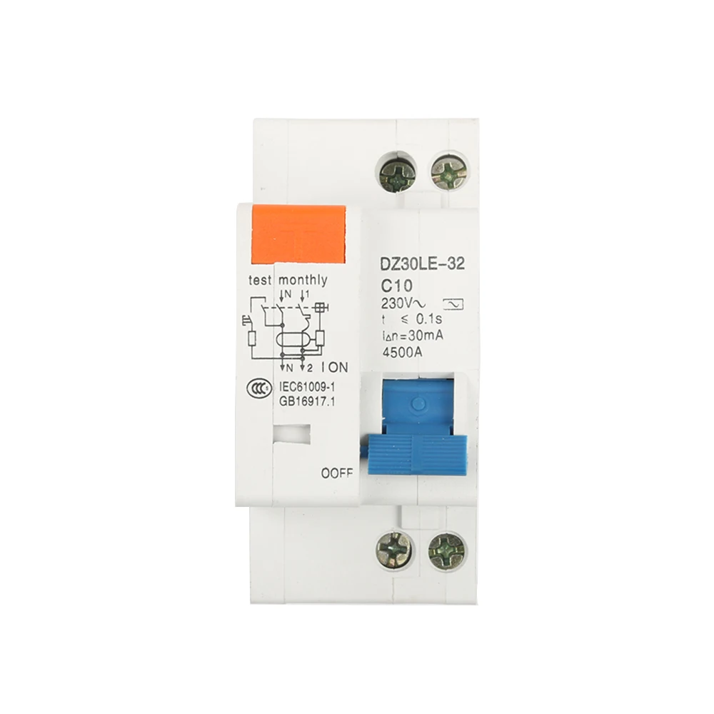 DPNL DZ30LE-32 1P+ N 10A 16A 20A 25A 32A 230V 50/60 Гц остаточный ток автоматический выключатель с перегрузки по току защита от утечки RCBO