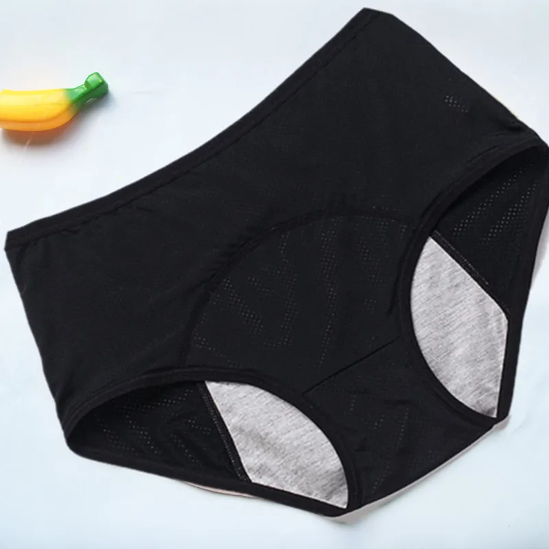 Большие размеры L-5XL менструальные трусики физиологические герметичные женское нижнее белье период дышащие трусики с высокой талией сетчатые женские штаны - Цвет: HP21 Black