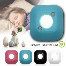 Мини беспроводной СВЕТОДИОДНЫЙ Светильник-ночник с датчиком движения, инфракрасный светильник с датчиком движения для настенного светильника, шкафа, лестницы, светильник