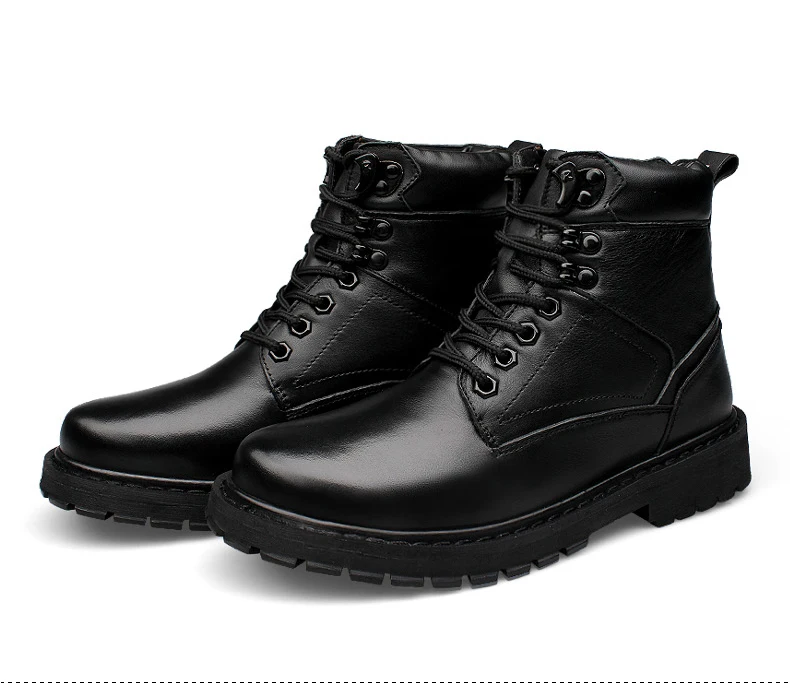 Большие размеры 37-50, брендовые очень теплые мужские зимние водонепроницаемые ботинки из натуральной кожи на резиновой подошве ботинки для отдыха мужская обувь в стиле ретро