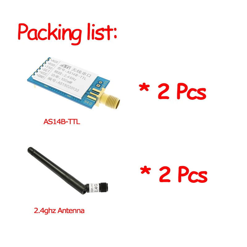 2 Pc/lot 2.4GHz 100mW wireless UART module nRF24L01P Wireless Transceiver High Power RF Transmitter Module Long Range