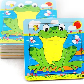 

New Style Wooden Cartoon Baby Animals Puzzle Wooden CHILDREN'S Intelligence Puzzle Intelligence Development Three-dimensional