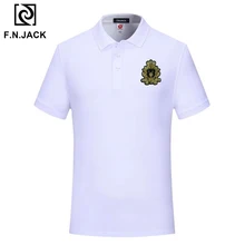 F.N.JACK, Мужская классическая рубашка поло, трендовые хлопковые топы с коротким рукавом для мужчин
