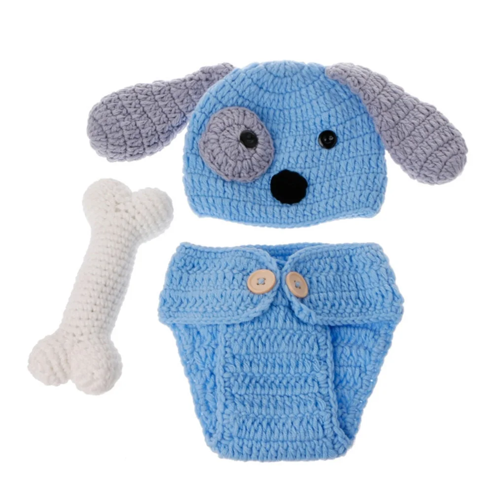 

Bodysuits,Clothing Newborn Photography Props Lovely Dog Costume knitting studio photography Cute photography clothes 0-3 month