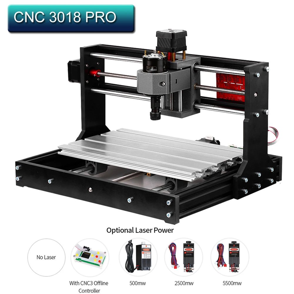 

Laser Engraving Machine CNC 3018 Pro GRBL Control CNC Machine Wood Router Laser Engraver With Offline Controller+ Extension Rod