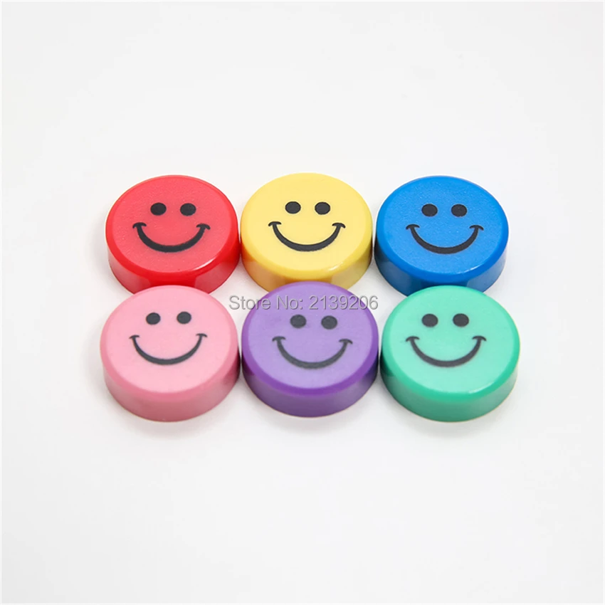 20 PCS Smiley faces-shape strong colorful neodymium whiteboard toy magnets fridge sticker