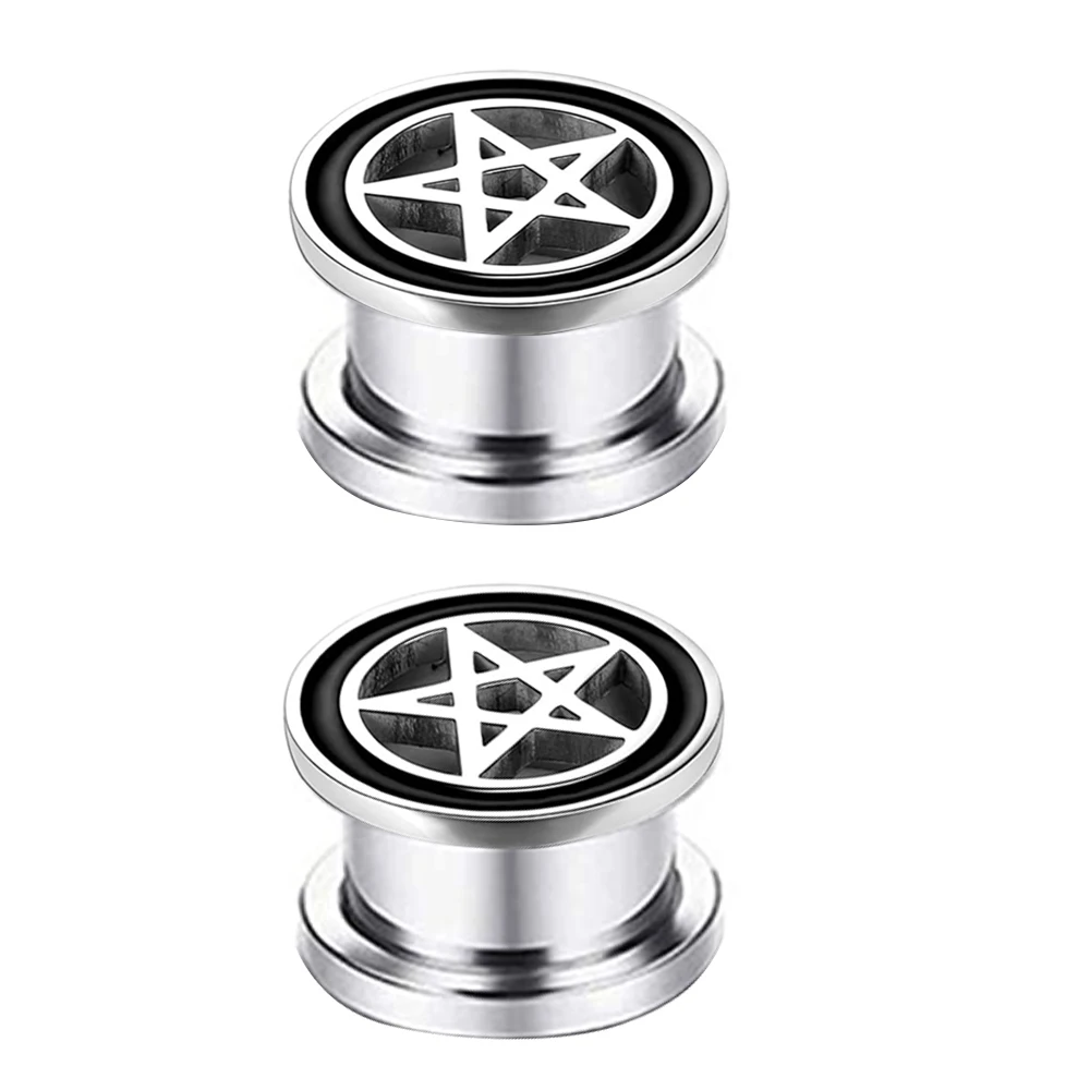

Pentgram Star Ear Plug Tunnels Piercing 316L Stainless Steel Expander for Ear Body Piercing Earrings Gauges Wholesales 6-16mm