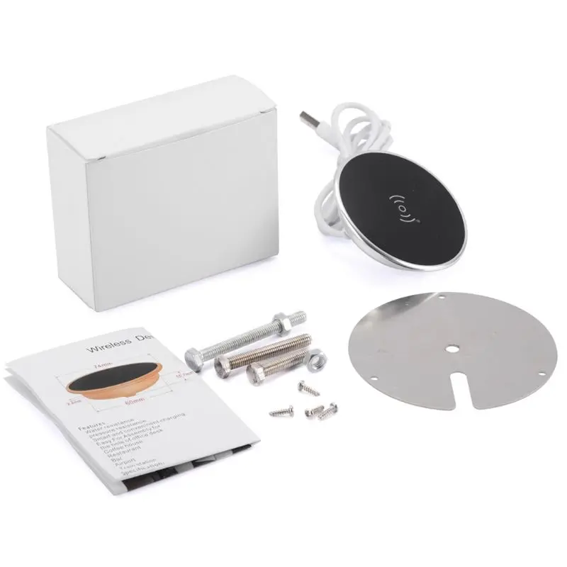 1 комплект универсальное беспроводное зарядное устройство Qi мебель офисный Настольный скрытый встроенный стол быстрая зарядка коврик для iPhone samsung Galaxy C