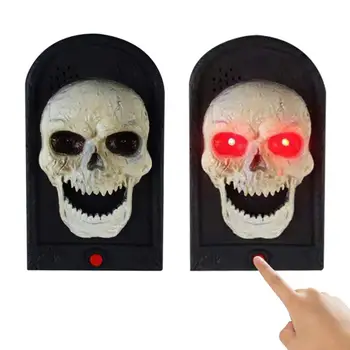 

Halloween Decorations Doorbell Haunted House Skull Doorbell Props With Moving Tongue And Light Up Eyes For Halloween Party Decor